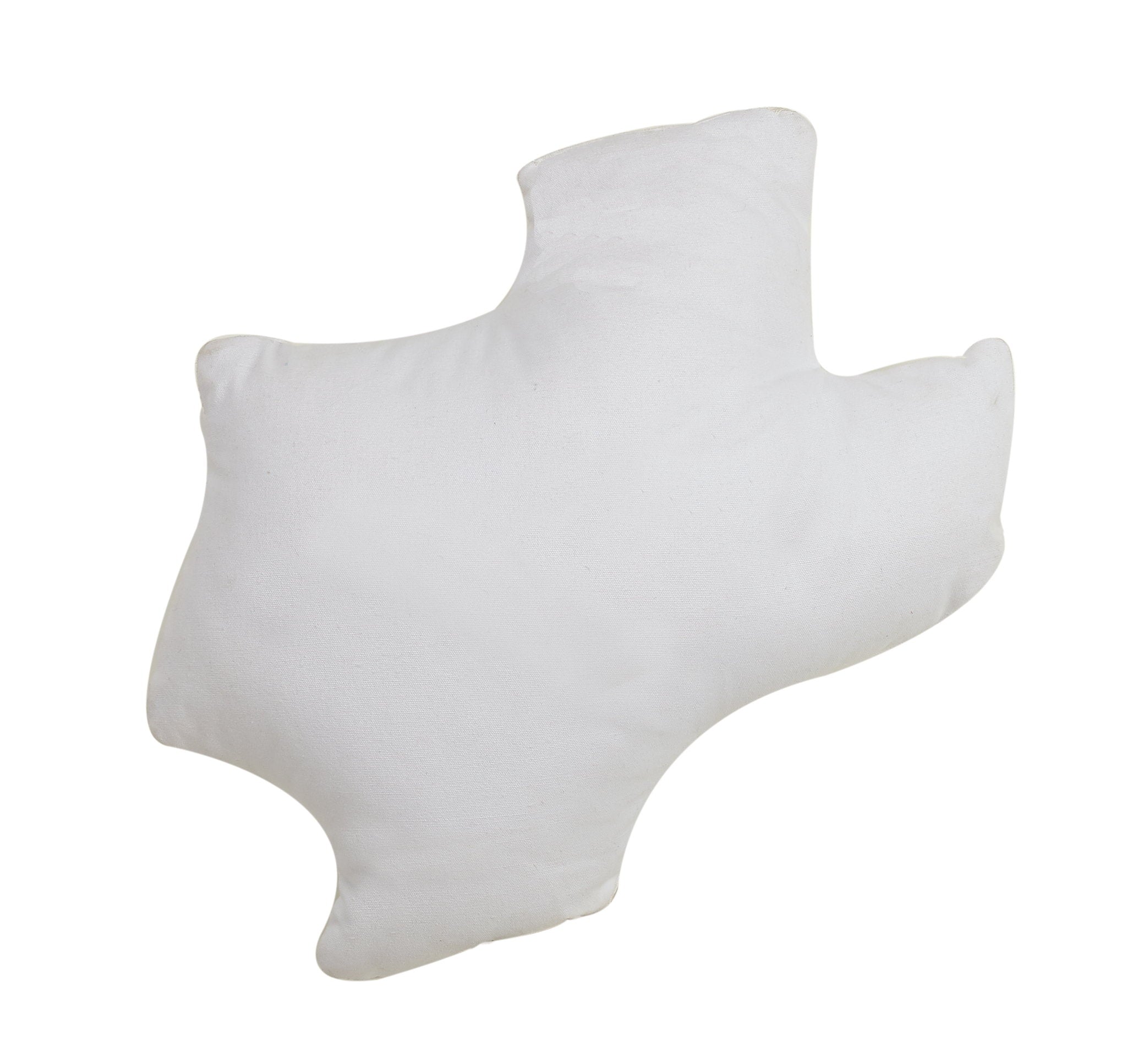 Reverse side of the Texas Shaped Printed Throw Pillow, 14x14 inch