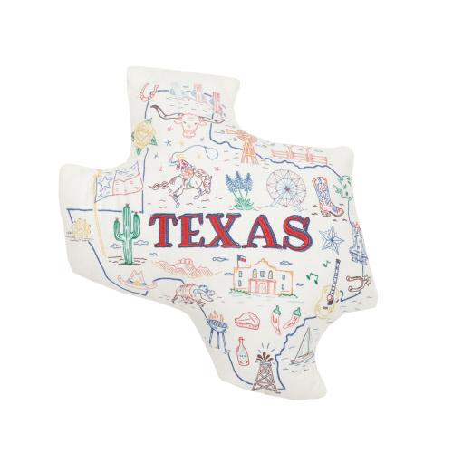 Texas Shaped Printed Throw Pillow, 14x14 inch, front view
