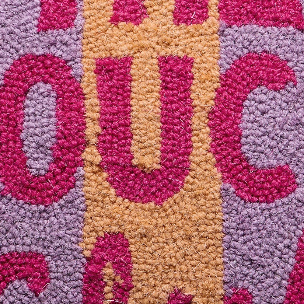 The Couch Club Hooked Wool Throw Pillow, close-up detail