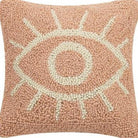 The Eye Hooked Wool Throw Pillow, close-up detail