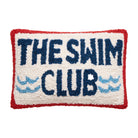 The Swim Club Hooked Wool Throw Pillow, 8x12 inch, front view