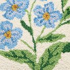 Touch-Me-Not Frame Hooked Wool Throw Pillow, close-up detail
