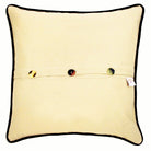 Transylvania Scary Halloween Travel Embroidered Pillow - back view showing velvet backing and zipper