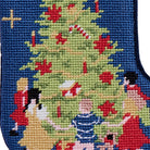 Tree & Friends Mini Embroidered Needlepoint Christmas Stocking, close-up detail