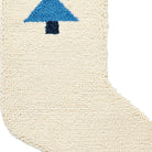 Tree with Tassel Hooked Wool Christmas Stocking, close-up detail
