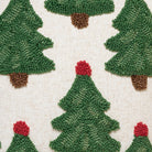 Trees with Tassels Tufted Hooked Wool Christmas Throw Pillow, close-up detail