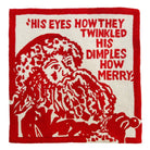 Twinkle Santa Holiday needlepoint accent rug with festive holiday seasonal design