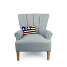 USA American Flag Wool Hooked Throw Pillow, styled lifestyle view