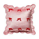Velvet Scallop Ribbon Woven Throw Pillow, 16x16 inch, front view