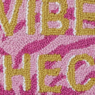 Vibe Check Hooked Wool Throw Pillow, close-up detail