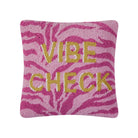 Vibe Check Hooked Wool Throw Pillow, 14x14 inch, front view