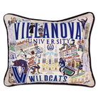 Villanova University Wildcats hand-embroidered throw pillow featuring school colors and mascot imagery