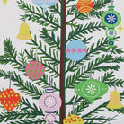Vintage Christmas Tree Pompom Kitchen Towel, close-up detail