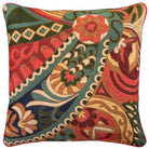 Vintage Abstract needlepoint throw pillow with botanical floral design