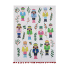 Vintage Nutcrackers with Pom Pom Printed Christmas Kitchen Towel, 18x25 inch, front view