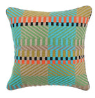 Vintage Weave Cool Bargello Hooked Wool Throw Pillow, 20x20 inch, front view