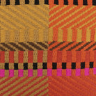 Closeup of Vintage Weave Warm Bargello Hooked Wool Throw Pillow showing stitch texture and craftsmanship detail