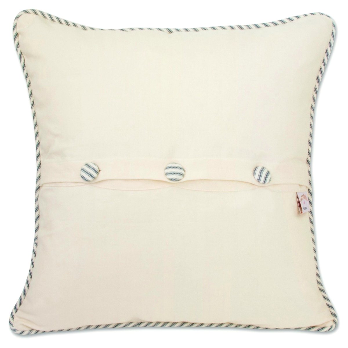 Virginia Beach Oceanfront Embroidered Travel Pillow - back view showing velvet backing and zipper