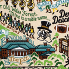 Close-up embroidery detail of the Wake Forest University Demon Deacons Embroidered College Pillow