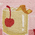 Whiskey Sour Hooked Wool Throw Pillow, close-up detail