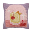 Whiskey Sour Hooked Wool Throw Pillow, 16x16 inch, front view