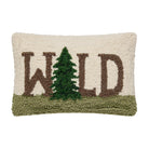 Wild Lodge Wool Hooked Throw Pillow, 8x12 inch, front view