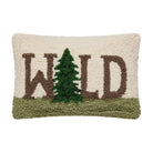 Wild Lodge Wool Hooked Throw Pillow, 8x12 inch, front view