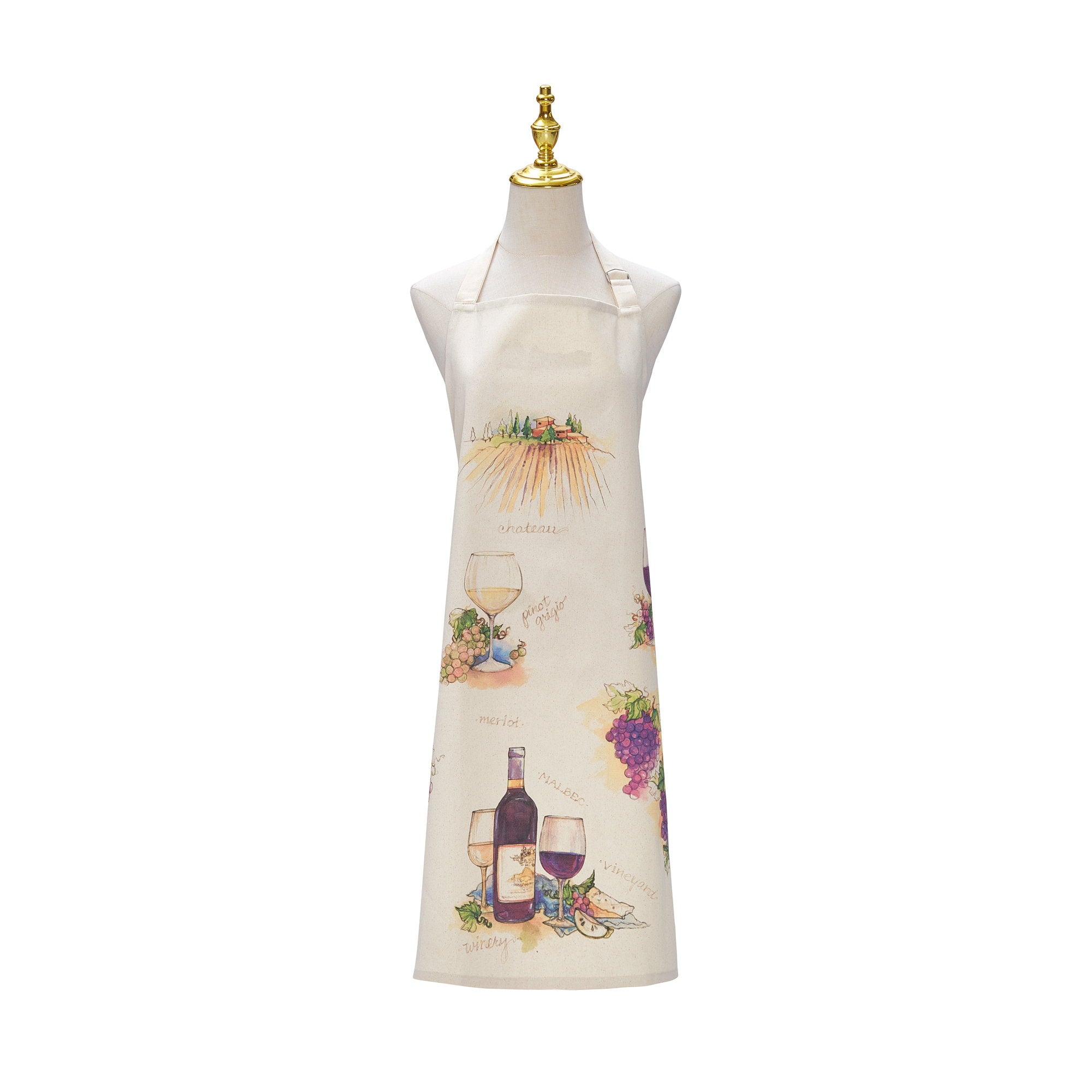 Wine Printed Apron, 28x34 inch, closer view of the apron