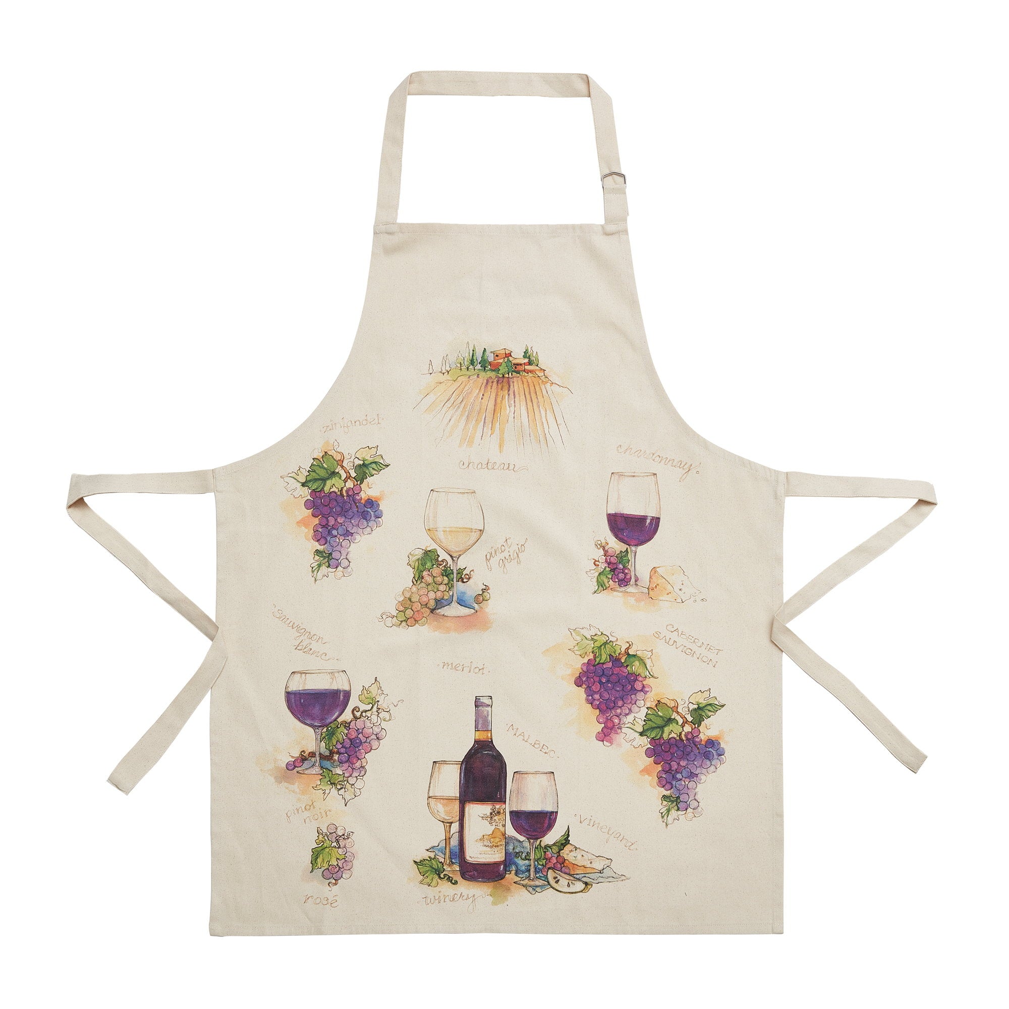 Wine Printed Apron, 28x34 inch, front view