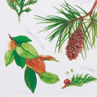 Closeup of Winter Foliage Christmas Kitchen Towel showing print and fabric detail