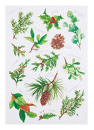 Winter Foliage Christmas Kitchen Towel, 18x25 inch, front view