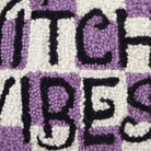 Witchy Vibes Hooked Wool Halloween Throw Pillow, close-up detail