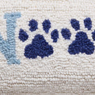Woof Hooked Wool Throw Pillow, close-up detail