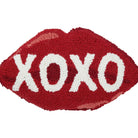 Xoxo Hooked Wool Valentine Throw Pillow, close-up detail