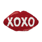 Xoxo Hooked Wool Valentine Throw Pillow, 8x12 inch, front view