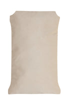 Reverse side of the Yellow House Shaped Hooked Wool Christmas Throw Pillow, 12x18 inch