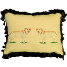 Yellow Lab Classic needlepoint throw pillow with detailed dog portrait design