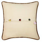 Yellowstone Geysers National Park Embroidered Pillow - back view showing velvet backing and zipper