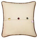 Yosemite Valley View National Park Embroidered Pillow - back view showing velvet backing and zipper