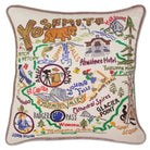 Yosemite Valley View hand-embroidered throw pillow with artisan decorative design
