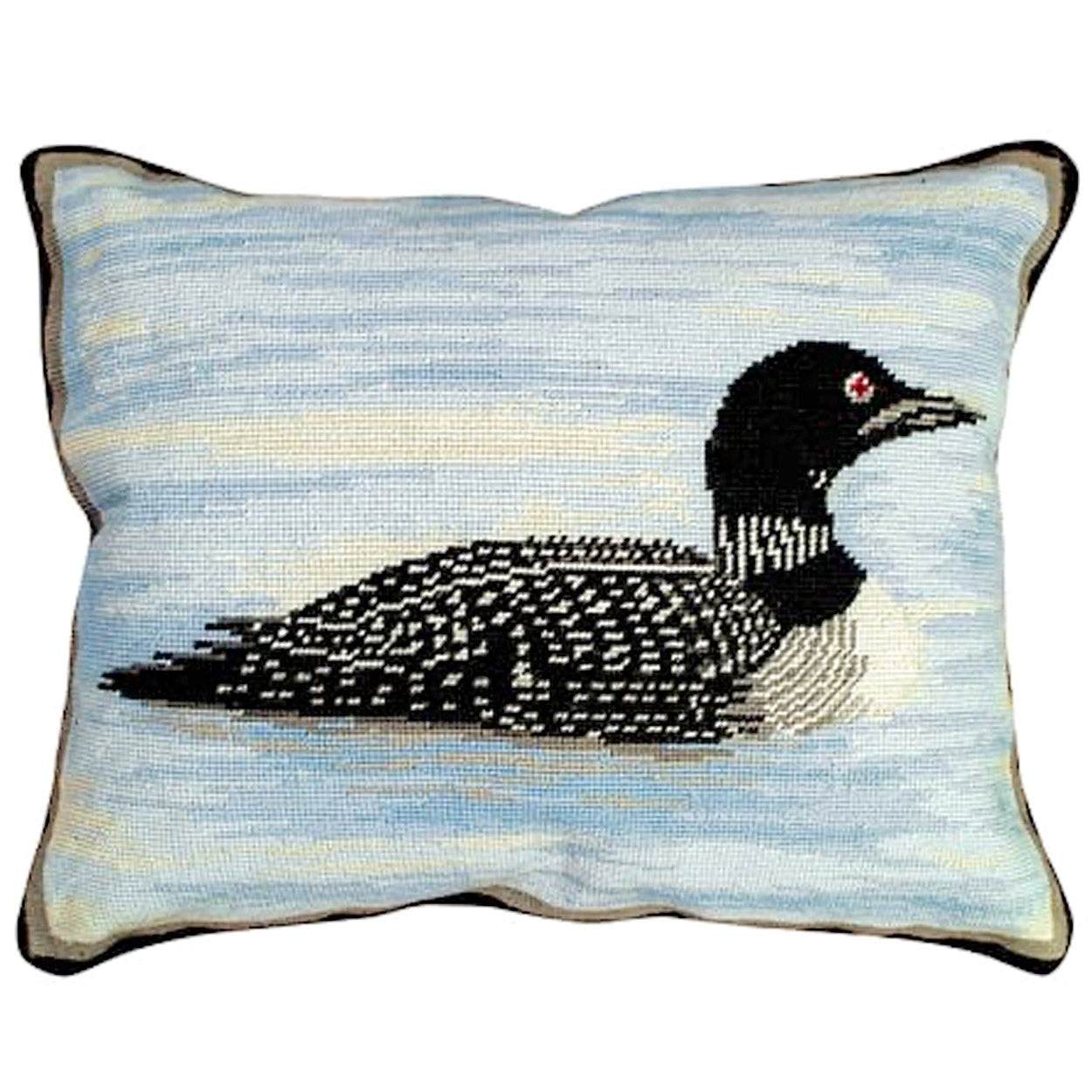 Black Loon Rustic Wildlife Needlepoint Throw Pillow, Size: 16x20