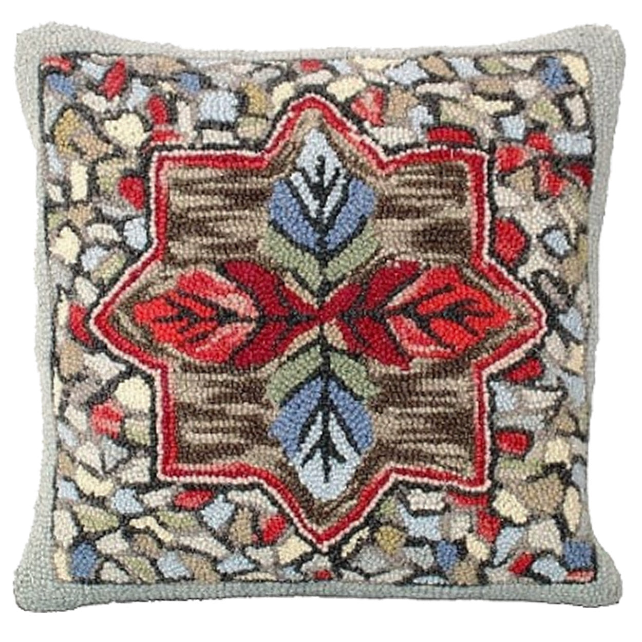 Dark Woodlands Autumn Seasonal Hooked Pillow, Size: 16x16