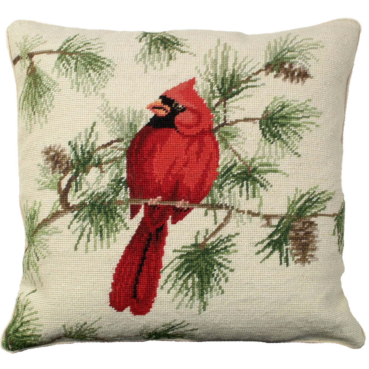 Red Cardinal Wildlife Bird Holiday Throw Pillow