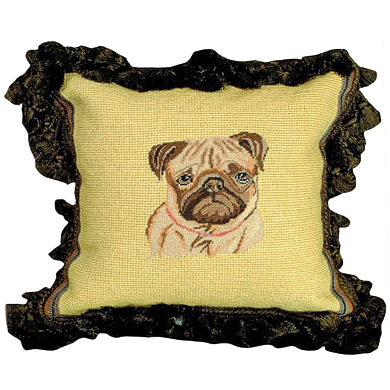 White Fawn Pug Dog Classic Decorative Throw Pillow, Size: 12x12